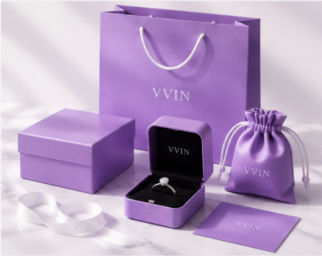 蝶叙 VVIN 绽放紫礼盒 · 白色丝带 · 珍珠白内衬